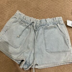 Vigoss Light Blue Jean Shorts with Elastic Waistband